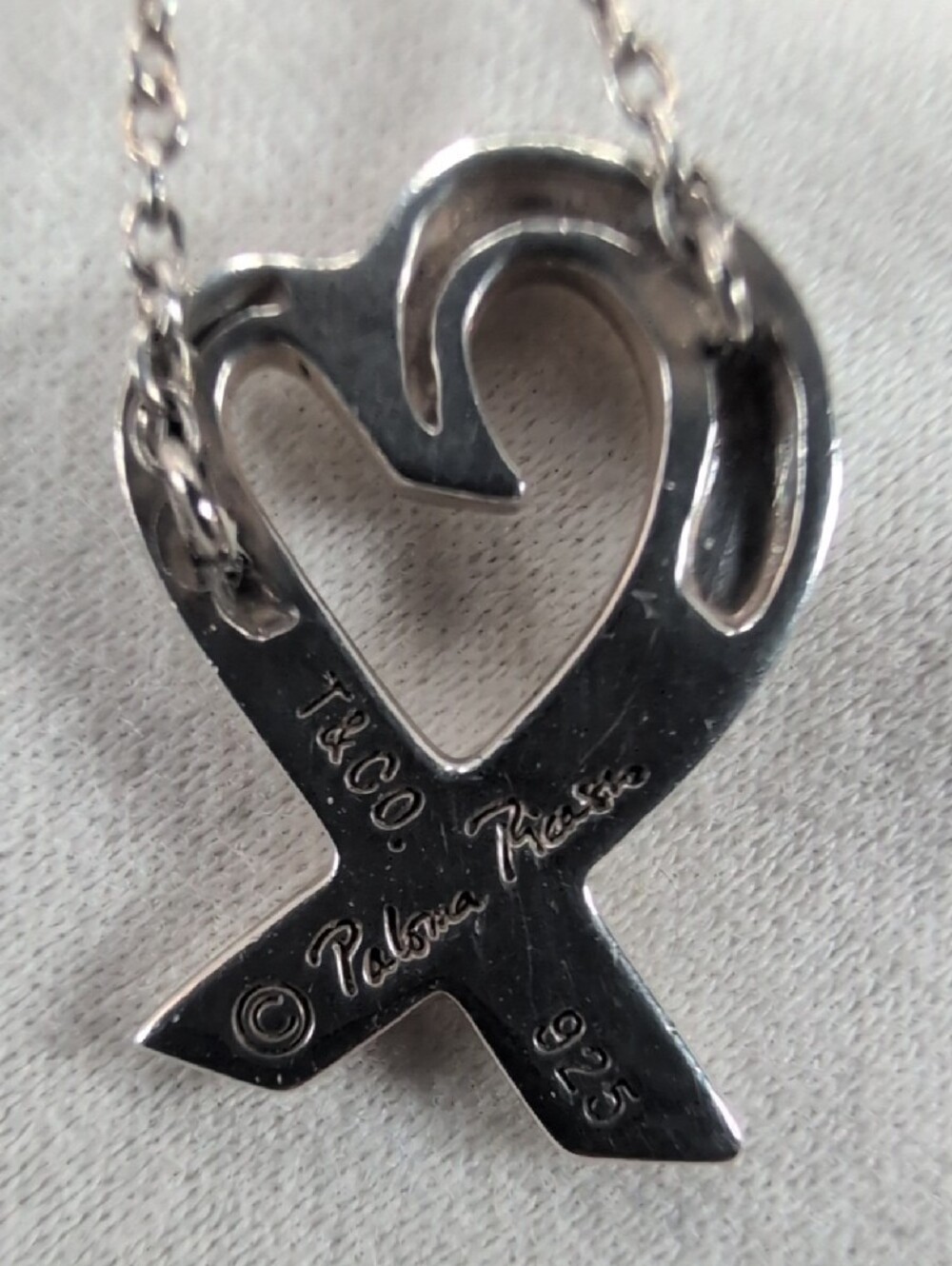 Tiffany & Co. Paloma Picasso Loving Heart Pendant Necklace 925 Sterling Silver - Picture 3 of 10